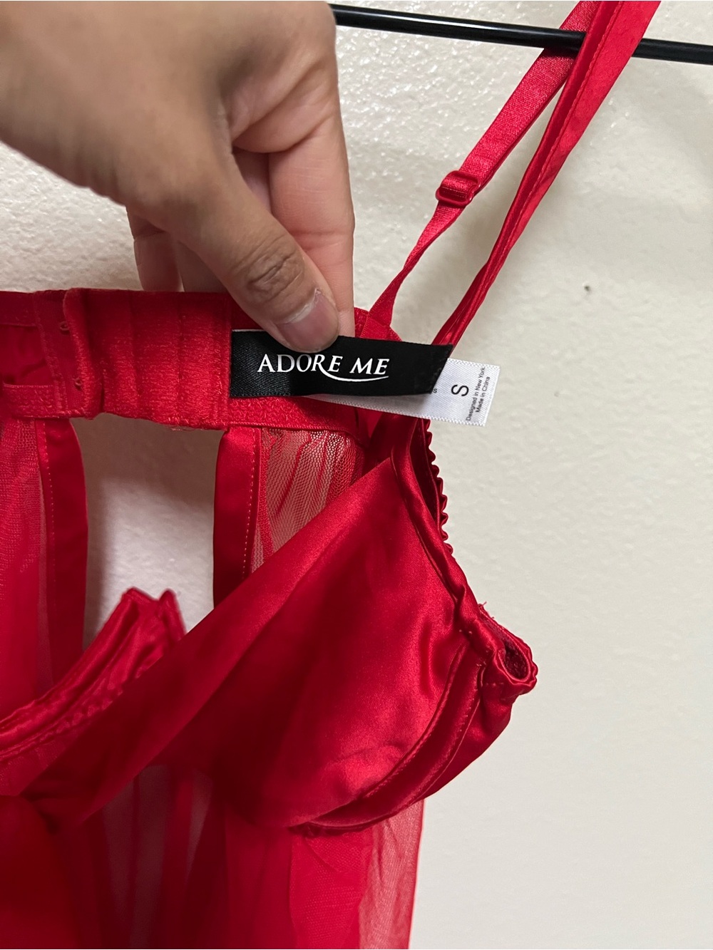 Adore Me Red Sheer Bow-Front Babydoll Chemise - Picture 4 of 5